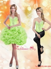 Formal Sweetheart Short Rolling Flowers 2016 Spring Green Sexy Prom Dress SJQDDT17004FOR