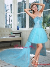 High Low Sweetheart Beaded Quinceanera Dress in Blue QDZY735TZBFOR