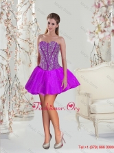 Most Popular Beading Mini-length Prom Dresses in Purple QDDTA1002-3FOR