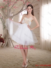 Popular Beading White Sweetheart Organza Prom Dress for 2016 UNINON6306PSFOR