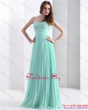 2015 Brush Train Apple Green Prom Dress with Beading and Pleats WMDPD261FOR