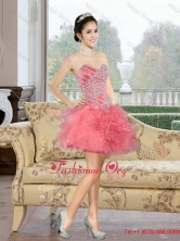 2015 Comfortable Mini Length Quinceanera Dresses with Appliques and Ruffles QDDTC41004FOR