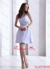 2015 Discount One Shoulder White Prom Dress with Ruching and Sequins WMDPD279FOR
