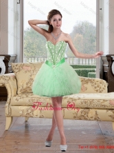 2015 Inexpensive Beading and Ruffles Prom Dress in Apple Green QDDTA68003FOR