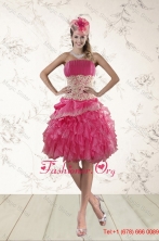 2015 Strapless Prom Dresses with Appliques and Ruffles XFNAO501TZBFOR
