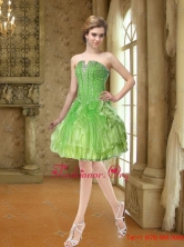 Affordable Beading and Ruffles Prom Dresses in Lime Green for 2015 SJQDDT36003FOR
