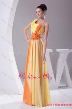 Beaded Ruched One Shoulder Yellow and Orange Prom Dress for Ladies WD4-157FOR