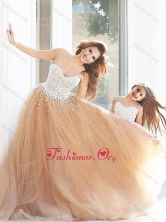 Beautiful Beaded Prom Dress with Brush Train and Cheap Sweetheart Little Girl Dress with Beading DXZH010FOR