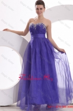 Beautiful Purple Empire Sweetheart Floor-length Tulle Prom Dress with Beading FFPD093FOR