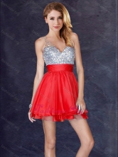 Best Selling Backless Sequined Short Prom Dress in Red PME1948GFOR