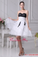 Black and White Organza Sweetheart Beaded Prom Graduation Dress WD4-170FOR