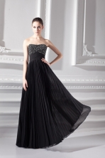 Chiffon A-line Strapless Prom Dress with Beading and Pleats FVPD332FOR