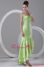 Column Sweetheart High-low Taffeta Beading Spring Green Prom Dress FFPD0980FOR