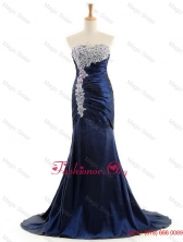 Custom Made Mermaid Royal Blue Prom Dresses with Brush Train DBEES016FOR