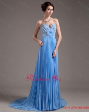 Discount Brush Train Sweetheart Prom Dresses in Baby Blue DBEE523FOR