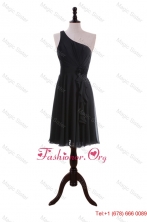 Discount One Shoulder Black Short Prom Dresses  DBEES289FOR