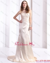 Elegant 2015 Prom Dress with Brush Train and Ruching WMDPD207FOR