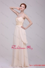 Empire Strapless Champagne Ruching Chiffon Floor-length Prom Dress FFPD0850FOR