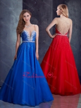 Exquisite A Line Belted with Beading Prom Dress with Side Zipper PME1968FOR