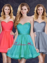 Low Price Turquoise Short Prom Dress with Belt PME1883FOR