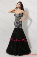 Luxurious Mermaid Sweetheart Beaded Prom Dresses in Black DBEE069FOR