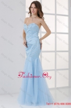 Mermaid Sweetheart Floor-length Light Blue Prom Dress with Beading FFPD0764FOR