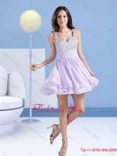 Perfect A Line Straps Short Lavender Prom Dress with Beading WYNK001-2PSFOR
