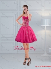 Perfect Sweetheart Hot Pink Prom Dresses with Embroidery and Beading QDZY209TZCFOR