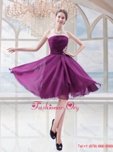 Simple Column Chiffon Appliques Strapless Prom Dress in Dark Purple UNION8T010PSFOR