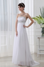 Strapless Beading and Ruching Backless Prom Dress FVPD026FOR