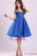 Sweetheart Beaded Short Blue Prom Dress with Knee-length FFPD0347FOR