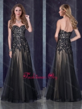 Top Selling Empire Applique Black Prom Dress in Tulle PME1908FOR