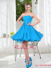 2016 Summer A Line Sweetheart Dama Dress in Baby Blue BMT001B-6FOR