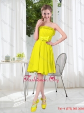 A Line Strapless Bowknot Custom Made Dama Dresses for Party BMT001D-9FOR