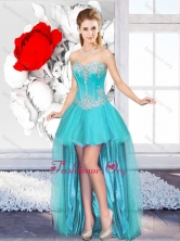 A Line Sweetheart Beautiful 2016 Dama Gowns with High Low SJQDDT124004FOR
