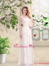 Cheap One Shoulder Hand Made Flowers Dama Dresses in Champagne BMT033BFOR