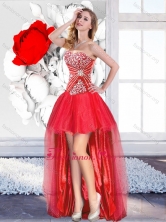 Classical Red High Low 2016 Dama Gowns with A Line SJQDDT126004FOR