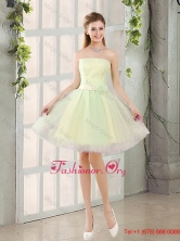 Custom Made A Line Strapless Tulle Dama Dresses with Belt BMT014A-1FOR