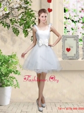 Elegant Straps Dama Dresses with Bowknot and Hand Made Flowers BMT057AFOR