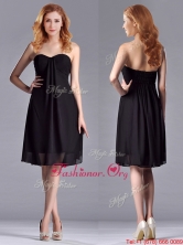 Empire Sweetheart Knee-length Short Black Dama  Dress for Homecoming THPD289FOR
