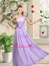 Fashionable One Shoulder Dama Dresses with Hand Made Flowers BMT046FFOR