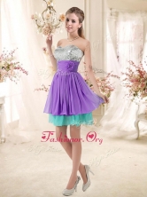 Low Price Sweetheart Short Dama Dresses with Sequins and Belt BMT002E-3FOR