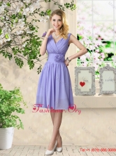 Luxurious Hand Made Flowers Dama Dresses with V Neck BMT056FFOR