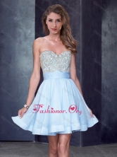 New Style Beaded Sweetheart Short Dama Dress in Light Blue PME1906-2FOR 