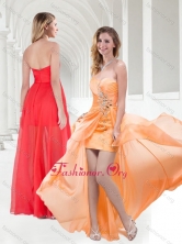 New Style Sweetheart Empire Beaded Dama Dress in Orange PME1869-5FOR
