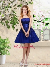 Popular Hand Made Flowers Royal Blue Dama Dresses with Appliques BMT034AFOR