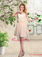 Pretty Scoop Dama Dresses with Bowknot and Appliques BMT044BFOR
