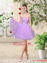 Simple A Line Strapless Lavender Dama Dresses with Belt BMT036BFOR