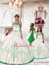 2015 Affordable Olive Green Embroidery Princesita with Quinceanera Dresses in White PDZY535-LG-3FOR