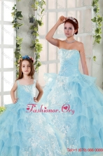 2015 Elegant Appliques and Ruffles Macthing Sister Dresses in Baby Blue XFNAO5792-LGFOR